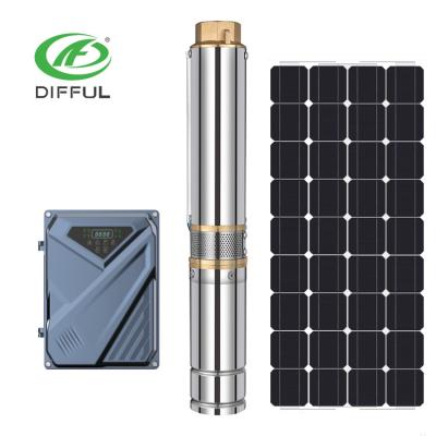 China Agriculture 2 Hp Solar System For Deep Pump Solar System Water Well Pump AC DC Solar Pump for sale