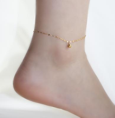 China Miami Water Wave Gold Bead Chain Anklet Foot Jewelry CLASSIC Punk Gold Plated 316l Stainless Steel Stack Chain Anklet for sale