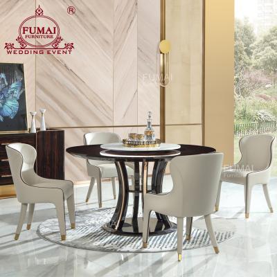 China Modern Dining Room Furniture Silver Stainless Steel Dining Table And Chair Set for sale