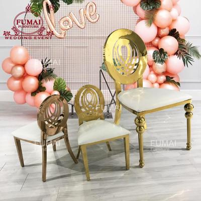 China Modern Wedding Banquet Dining Metal Kid Banquet Leather Gold Chair for sale