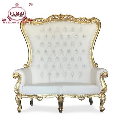 China Modern villa hotel bedroom gold wood frame leisure chair royal king throne chair for sale