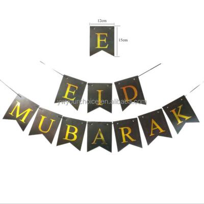 China Carry Kaile Wholesale Custom Eid Mubarak Decoration Ramadan Happy Holiday Party Layout Paper Banner for sale