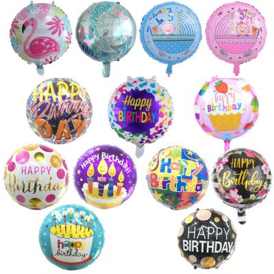 China 18 inch round birthday aluminum film printing aluminum foil balloon baby birthday decoration film foil balloon for sale