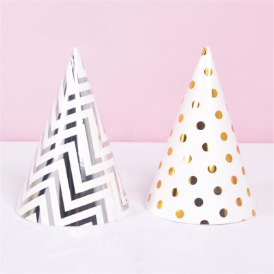 China Golden Wave Polka Dot Party Hat Paper Birthday Party Decorated Children's Daily Necessities Hats for sale