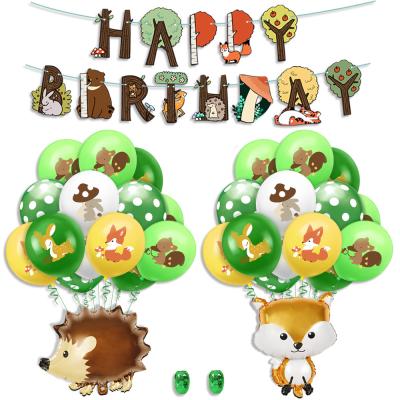 China Hot Sales Latex Rabbit Squirrel Fox Jungle Animals Balloon Kids Happy Birthday Party Decoration for sale