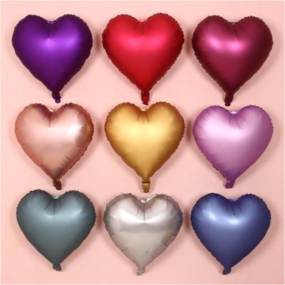 China Carry Kaile Wholesale Disposable 18 Inch Chrome Metallic Color Happy Birthday Heart Shaped Valentines Balloons Party Wedding Decoration for sale