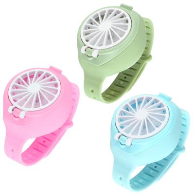 China Newest Mini Summer Car Portable Watch Fan Small Portable USB Rechargeable Folding Electric Mute Fan Adjustable Ventiladores for sale