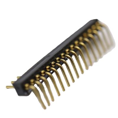 China Hot Products PPS+30%G 1.27mm Machined 90 Angle Pin Header Straight Into Single Pitch Row PCB Connector Header for sale