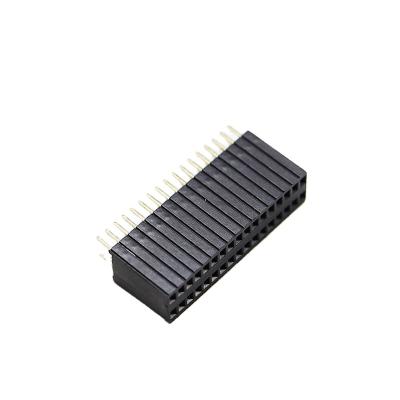 China High Quality Custom Dual Header Female 1.27mm*2.54mm Row Pin Header PCB Straight Female Connector 2485-12XXXXXSYX1 for sale