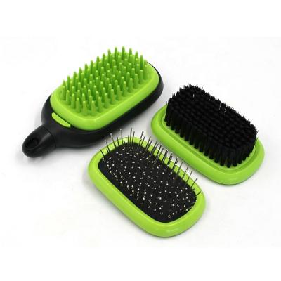 China Durable Multifunctional Pet Hair Grooming Tool Bristle and Pin Hand Massage Bath Bush for Dogs and Cats for sale