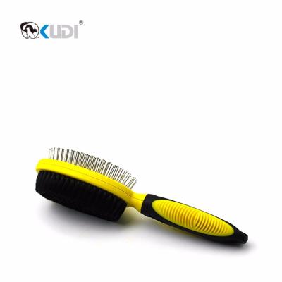 China Sustainable Double Sided Pet Grooming Brush And Bristle Hair Brush Double Sided Animal Brush For Dog for sale