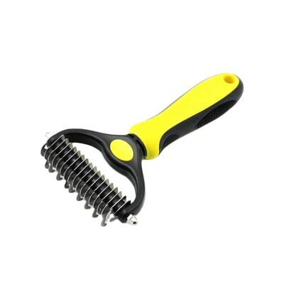 China KUDI Viable Deshedding Pet Grooming Tool Sweep Dematting Hair Remover Rake Comb For Cat And Dogs for sale