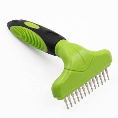 China Stainless Steel Viable Single Row Comb Pet Pins Rotating Dog Brush for sale