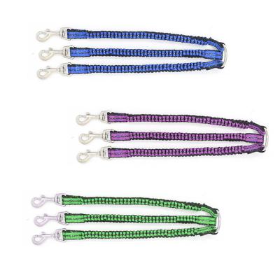 China Heavy Duty Triple Padded Double Sturdy No Tangle Elastic Bungee Dog Coupler Leash for sale