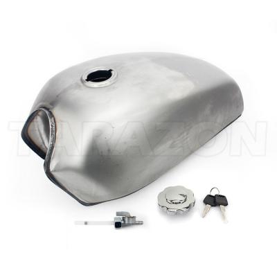 China Aftermarket 9L Steel Custom Motorcycle Parts Gas Tank With Lock For Cafe Racer for sale