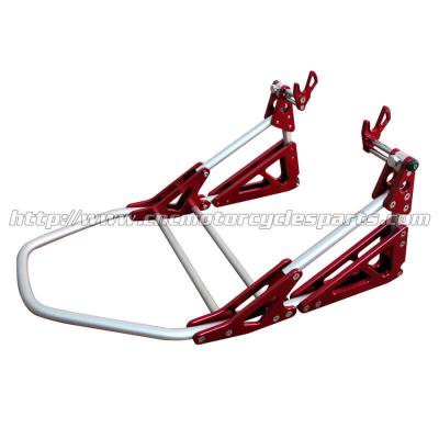 China Racing Bike Motorcycle Spare Parts Aluminum Movable Paddock Stand Rear Wheel Stand for sale