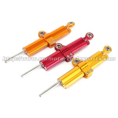 China Motorcycle Spare Parts Aluminum 6061 Street Bike Steering Damper Red Orange Gold for sale