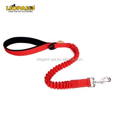 China Sustainable Reflective Heavy Duty Bungee Stretch Dog Leash With Padded Handle for sale