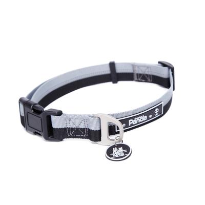 China Manufacturer High Quality Reflective Nylon Reflective Dog Collar With ID Tag for sale