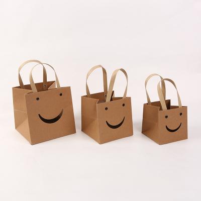 China Eco-Friendly Recyclable Recyclable Gift Shopping Brown Kraft Paper Bag Small White Paper Bag With Logo Print For Jewelry for sale