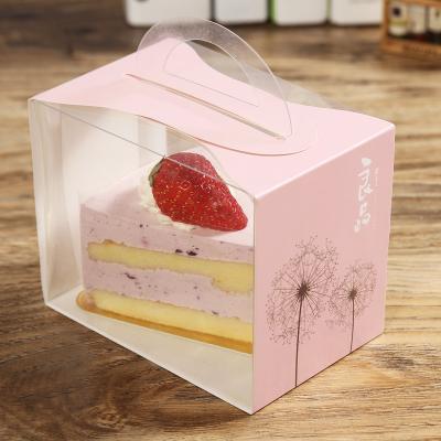 China Recyclable portable egg thousand-layer cut triangle foam cut piece household western point baking transparent thickened plastic box for sale