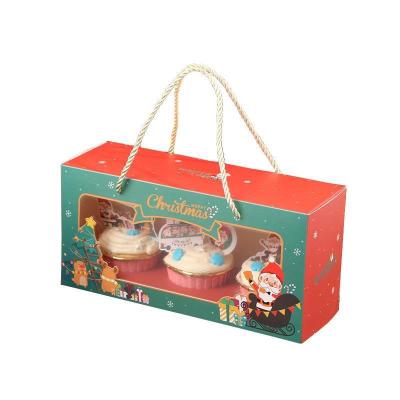 China High Quality Recyclable Christmas Bread Box Portable Christmas Eve Gifts Box With Window for sale