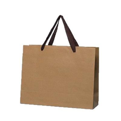 China Recyclable Custom Printed Degradable Brown Kraft Paper Bag Tote Clothing Shopping Bag for sale