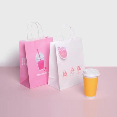 China Bread Food Wrapping Paper Logo Baked Bag Recyclable Printed Milk Tea Catering Cake Packaging Baking Bag for sale