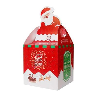 China Recyclable Wholesale Square Custom Paper Box Christmas Pattern Gift Packaging Box for sale