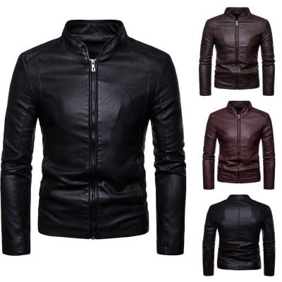 China Men's Motorcycle Anorak Bomber Winter Jacket Coat Slim Leather Jacket Windproof Super Waterproof Jacket Coat for sale