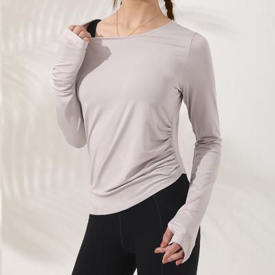 China Breathable Women Sleeve Long Wicking Sports Dance Ballet Exercise Gymnastics T-Shirt for sale