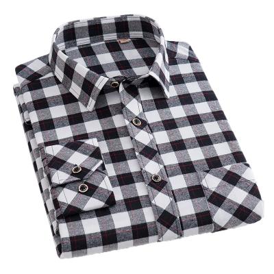 China Wholesale Fashion Flannel Plaid Stretch Men's Custom Anti-pilling Shirt for sale