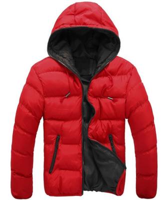 China Waterproof Mens Fashion Striper Jacket Padded Hooded Down Winter Jacket for sale