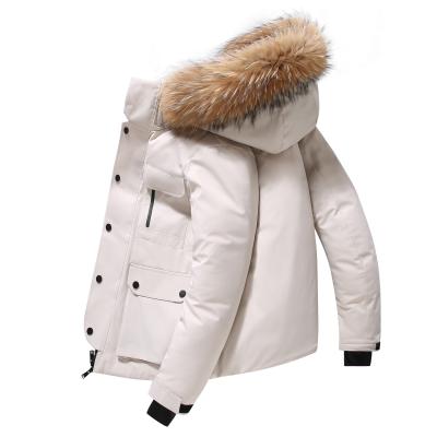 China Black White Waterproof Duck Down Jacket Unisex Color Best Sell Plus Velvet Thickening Men's Stripper Jacket for sale