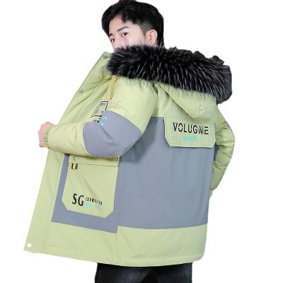 China Padded Korean version of the trend men's striper jacket coat breathable thick men's winter men's jacket for sale