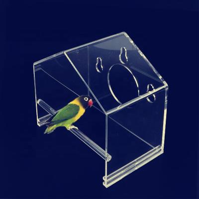 China Bird / Pet Cage Customized Transparent Acrylic House Bird High Bird Cage Feeding Cage for sale