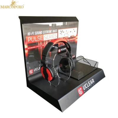 China Display Stand Customized Design Black Acrylic Headset Display Headphone Earphone Earphone Rack for sale