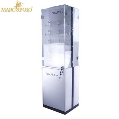 China Durable Factory Made Shipping Mall Floor Standing MDF Lockable Metal Glass Watch Showcase for sale