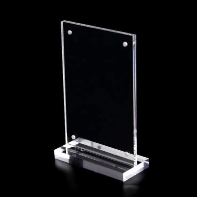 China Customized gold supplier handmade desktop menu stand detachable clear acrylic menu holder for sale