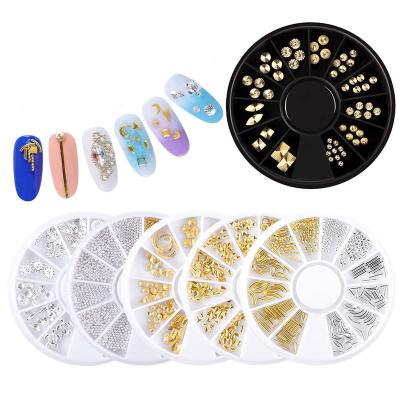 China Wire Rivet Manicure Jewelry Phototherapy Spiral Rivet Hollow Metal Glass Rivet Manicure Set for sale