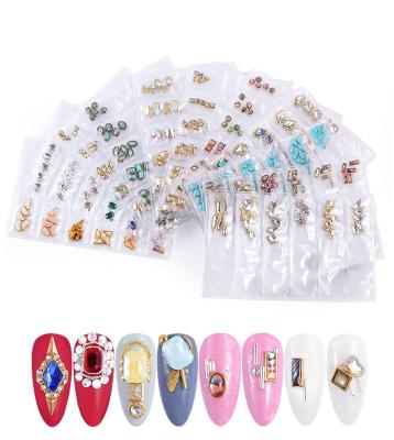 China Mixed diamond nail diamond flat bottom water diamond environmental protection nail new nail Japanese alloy jewelry for sale