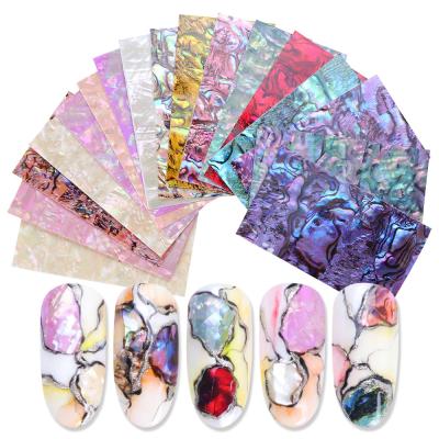 China Laser Nail Salon Profession Product Shell Slice Decal Art Jewelry Nail Art Decoration 3D Environmental Protection Nail for sale