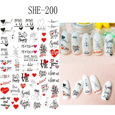 China Environmental protection letter nail stickers valentines day nail stickers valentines day nail art stamping for sale