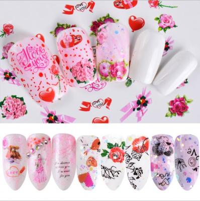 China Valentine's Day series of environmental protection women's red lips love nail paste nail art decoration for sale