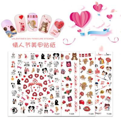 China Environmental Protection Valentine's Day Nail Decals Rose Cupid Decals Nail Art Decals for sale