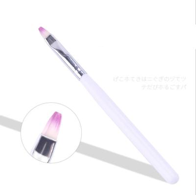 China HOT White Nail Handle Acrylic Nail Art Liner Brush Gel Glitter UV Painting Brush Nail Art Dotting Pen for sale