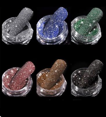 China Holographic Glitter Nail Art Decorations GT 560 Diamond Nail Powder Laser Silver Glitter Dust Fine Reflective Shiny Dye for sale