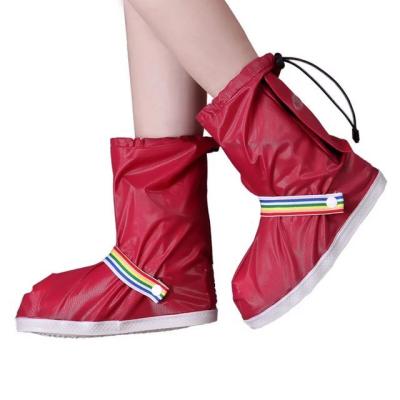 China PVC Waterproof Rain Boots Waterproof PVC Rain Rejects Lady's Fashion New Design Plastic Rain Shoe Cover for sale