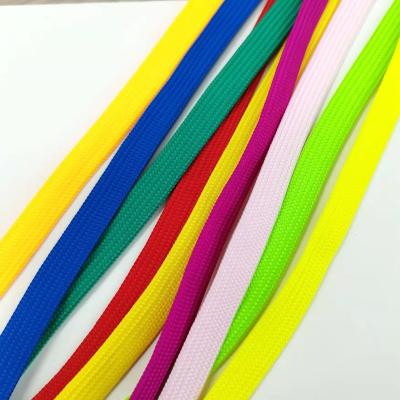 China Custom Eco-Friendly / Washable Color 10mm Polyester Flat Cord For Lace And Foodie en venta