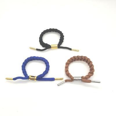 중국 New Arrived BOHEMIA/Casual Adjustable Polyester Bracelet Rope Bracelet Custom Printing Logo On Metal Tips 판매용